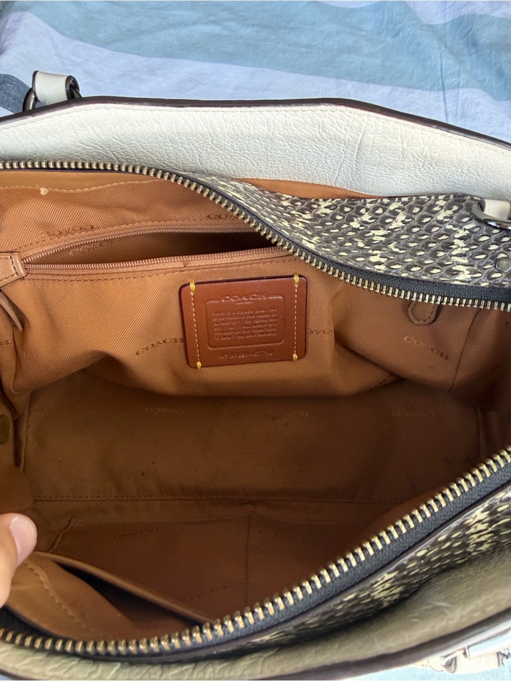 Coach Chalk Pebbled Leather Satchel with Removable Strap - Picture 13 of 17